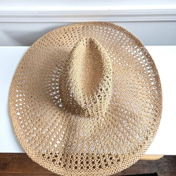 New Vineyard Vines Cane Weave Cappuccino Woven 100% Toyo Straw Sun Hat One Size main image 6